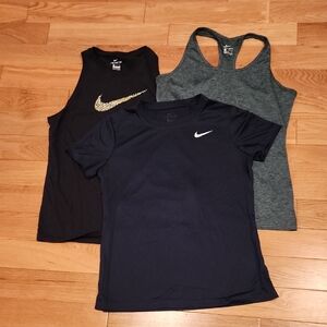 Nike Women's Black, Gray, and Navy Tank Tops Set